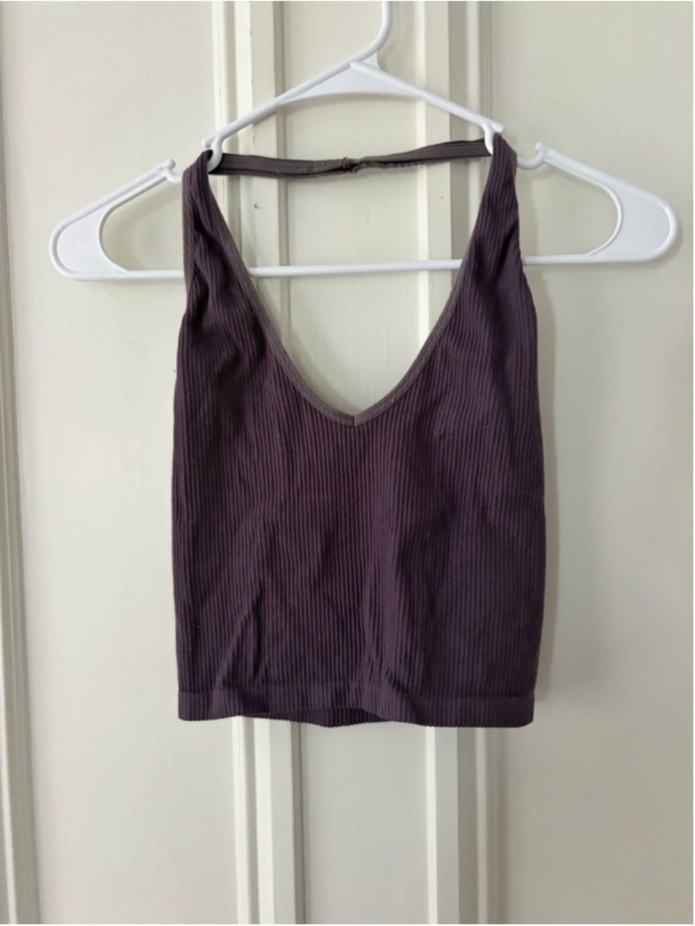 Out From Under Ribbed Halter Tank Top Purple Size S